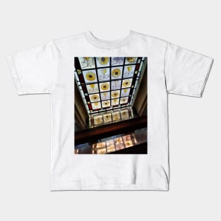 Light through a stained glass window in Cragside House - Northumberland, UK Kids T-Shirt